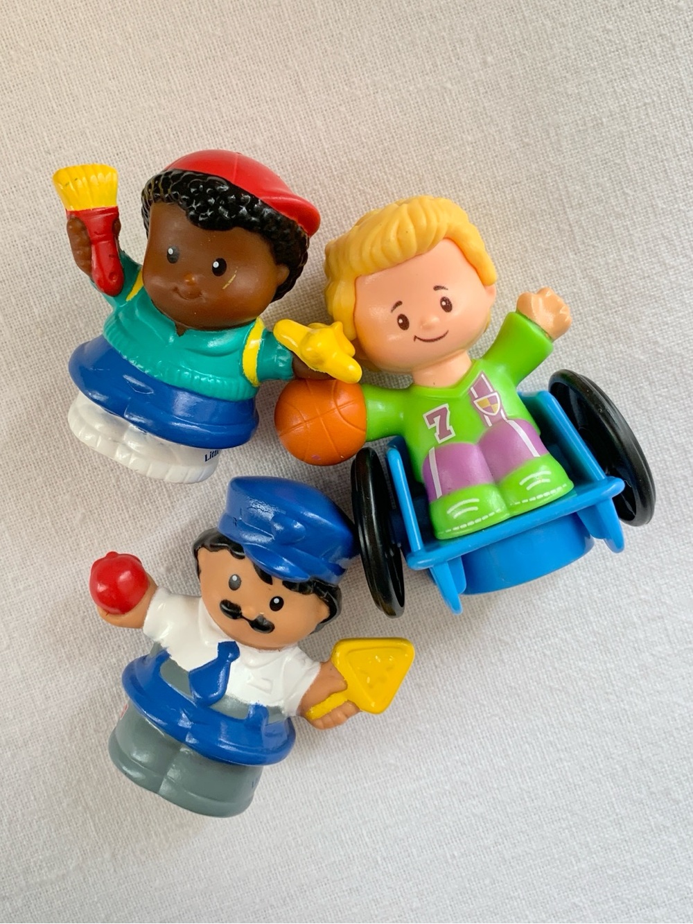 Little People 3 Piece Set, Crossing Guard, School Boys Michael & Josh Basketball